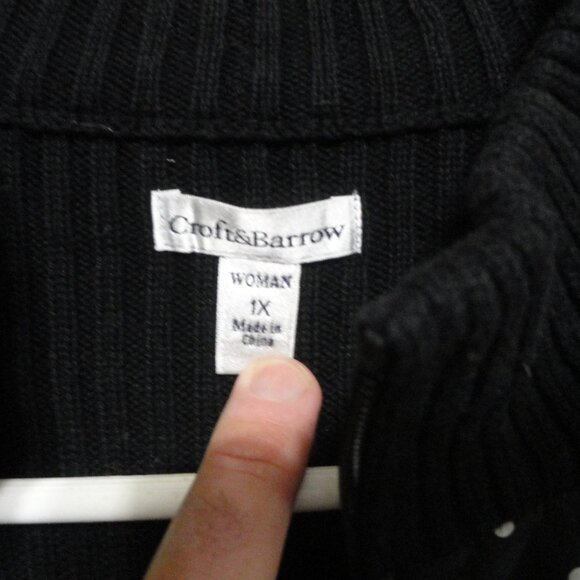 Poka dot and knit Heavy full zip womens jacket, EUC warm, sz 1XL - Picture 3 of 4